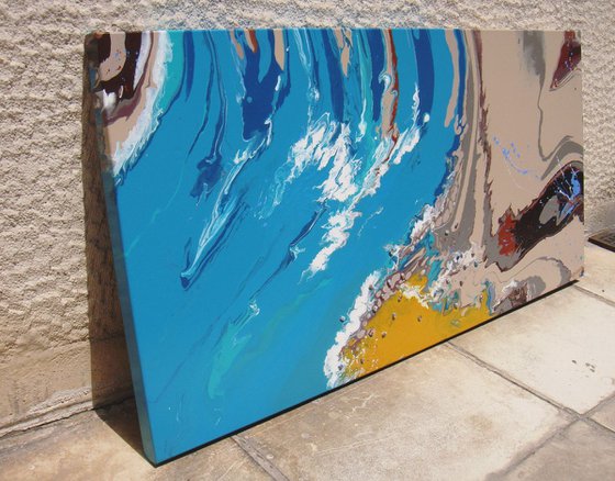 "Abstract Seascape" LARGE Painting 60x120 cm