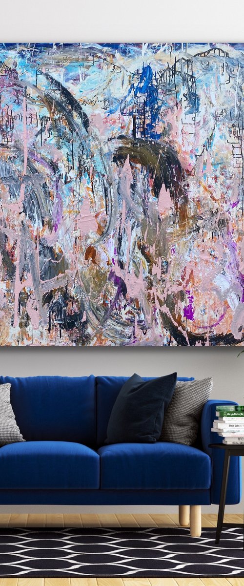 Pink Abstract - City Streets In Spring by Annette Spinks