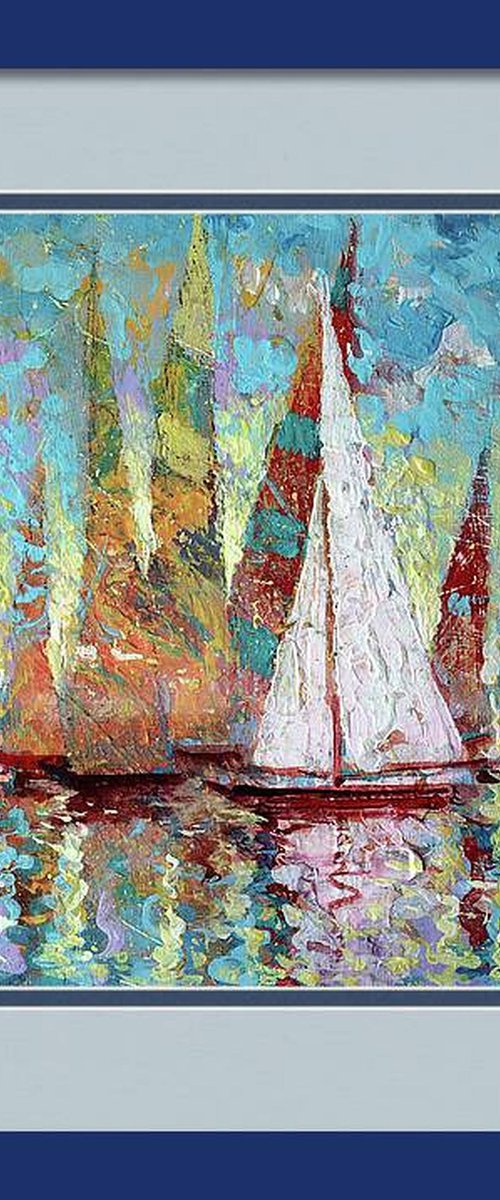 Departure of Sailboats to the Sea. by Rakhmet Redzhepov