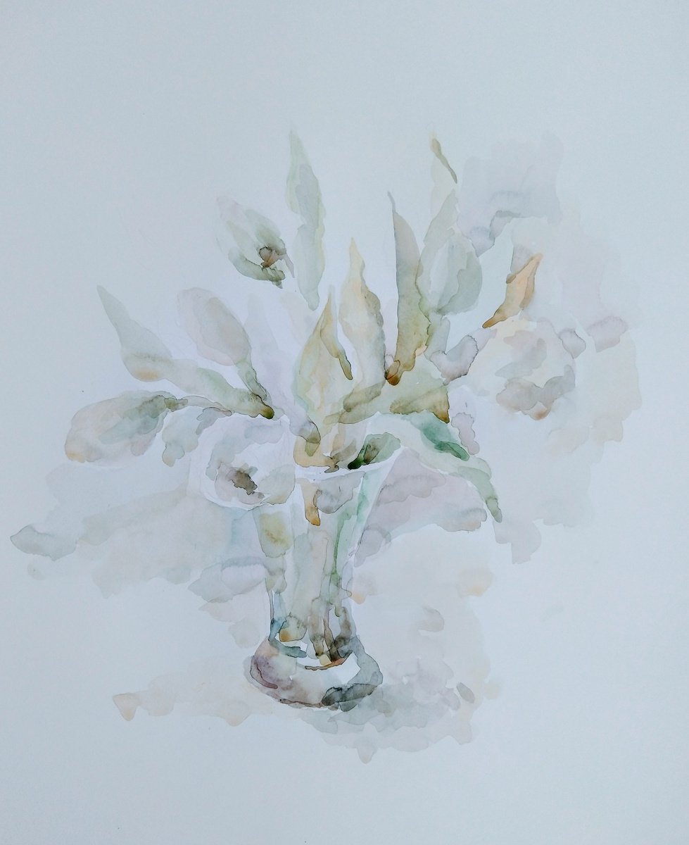 Impressionistic Watercolour , Tulips Watercolour Painting By Elena Klyan, 16 X 20, Artwork For Sale On Artfinder