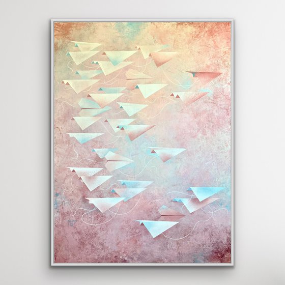 Paper Dreams in the Pink Sky, Origami # 1