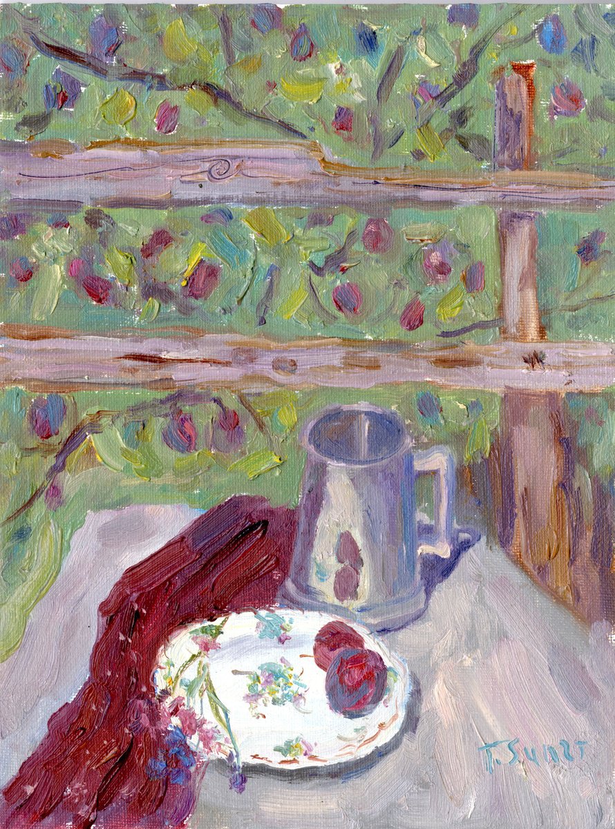 Two Plums. Uk By Tanya Sun, 7 X 9, Artwork For Sale On Artfinder