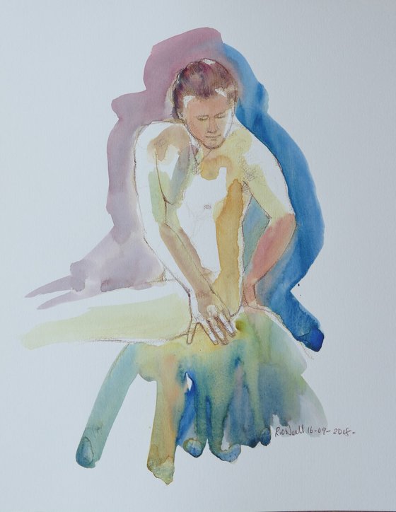 Seated male nude