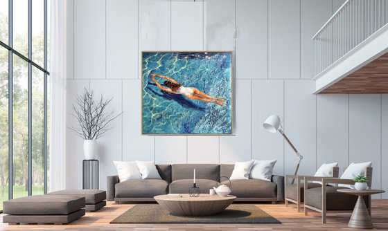 Girl swimming61(32x32in)