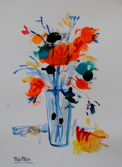 Le vase aux fleurs d'été/ 11,81 x 15,75 in.(30x40cm)/2018 by Pierre-Yves Beltran