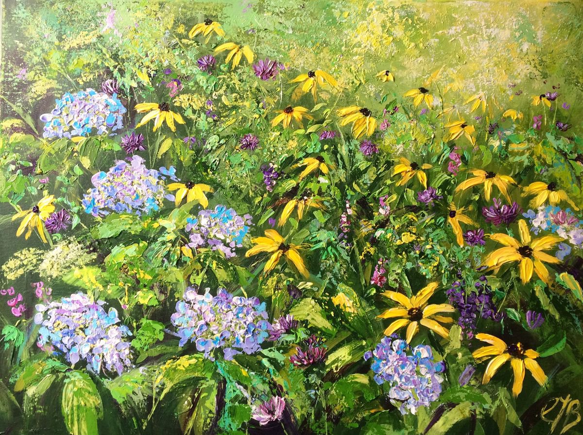 Summer Stars (floral landscape) by Colette Baumback