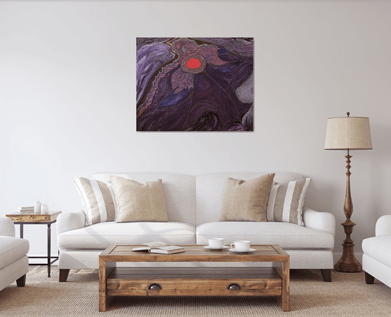 Black Bird with Red Heart