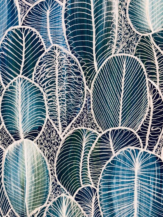 Abstract Blue Leaves CZ19011