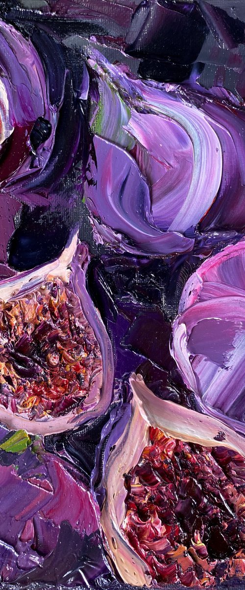 Velvet Figs – Purple Fig Painting by Mily Art