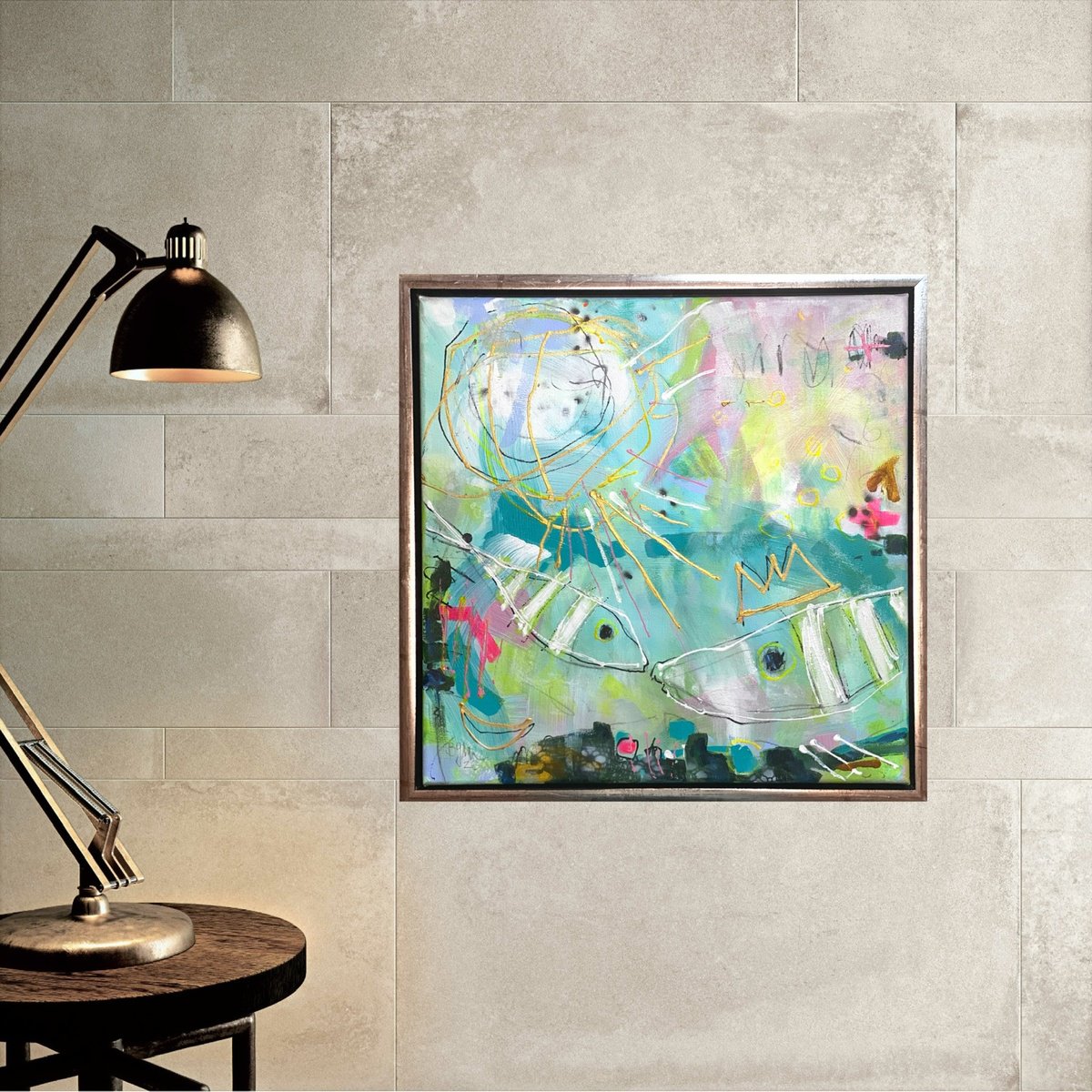Fishes in Love No.1  (framed) by Bea Garding Schubert