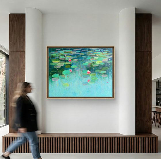 Blossoms in Teal