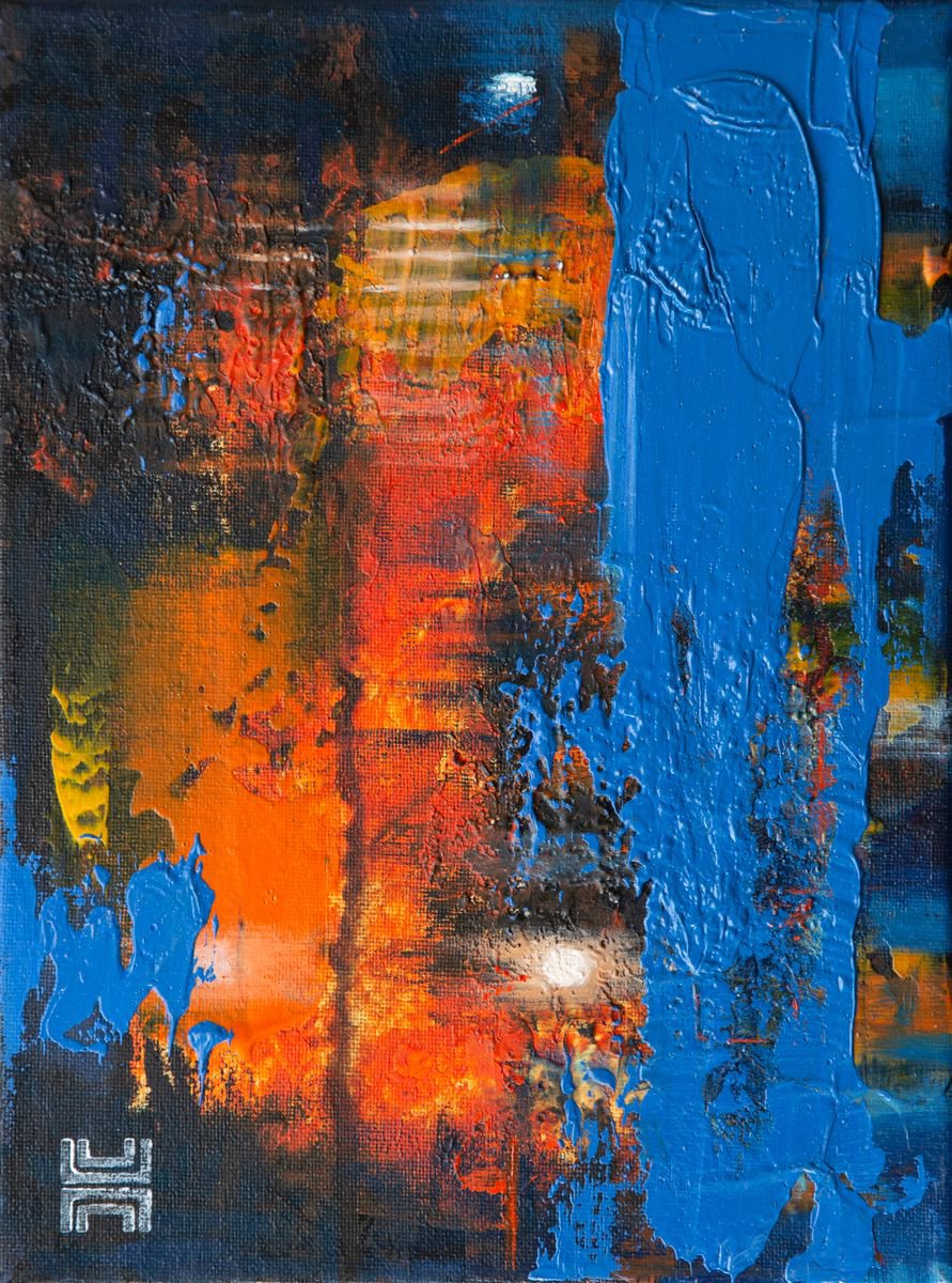 Organic Abstract Painting By Paul Hillary, 10 X 13", Moonier, Original Artwork