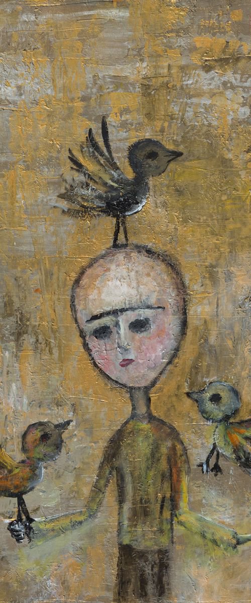 St. Francis as a child by Peter Zelei