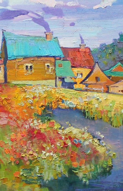 Houses and Mountain caravan by Anastasiia Grygorieva