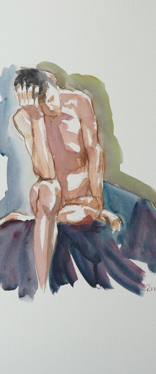 Seated male nude by Rory O’Neill
