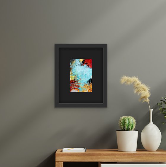 54 - Small abstract painting with black mat