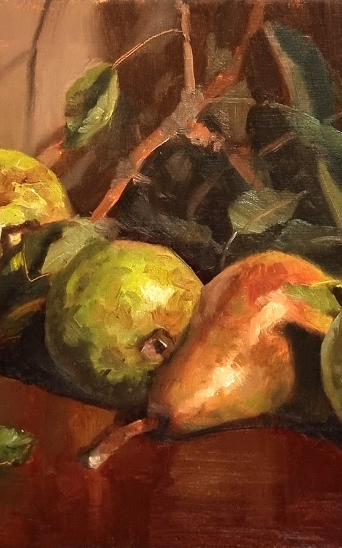 Pears on the desk by Pascal Giroud