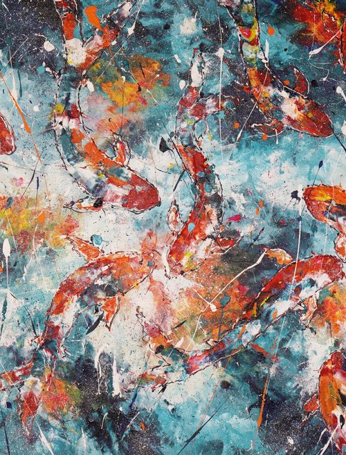 Abstract Fishes Odyssey 4 by Dominique Lenoir