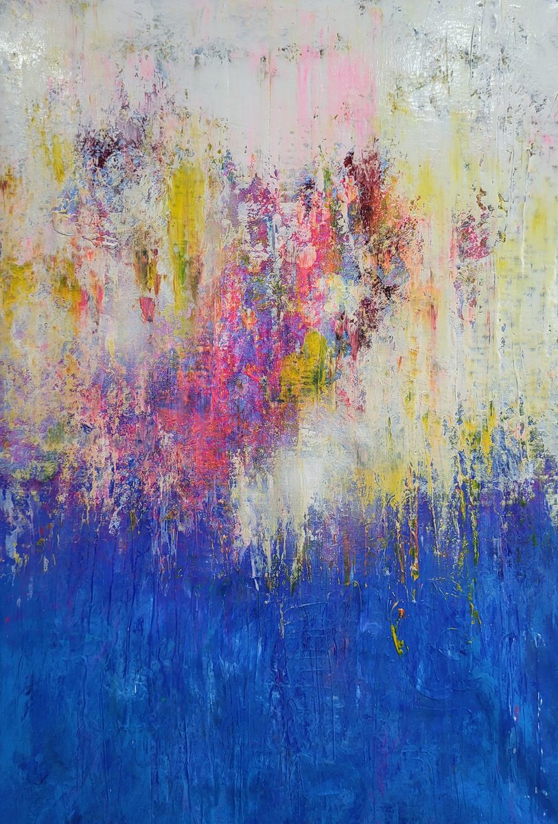 Abstract Acrylic Painting By Alex Senchenko, 33 X 47, Abstract R 2308, Original Artwork