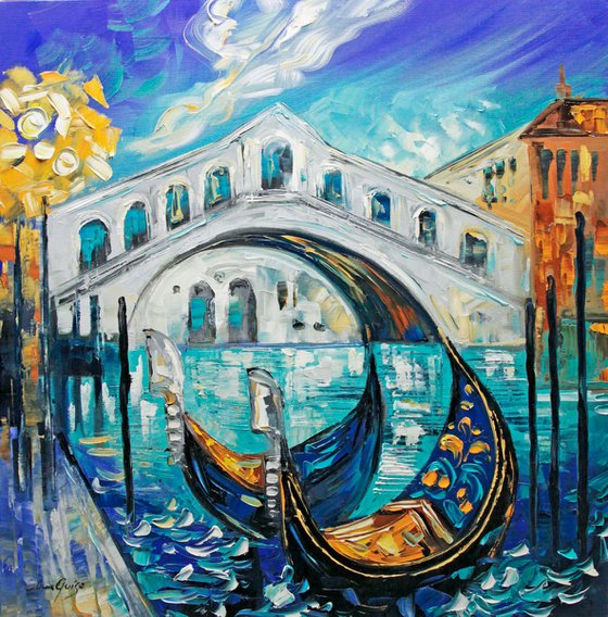Rialto Oil Venice Landscape Painting