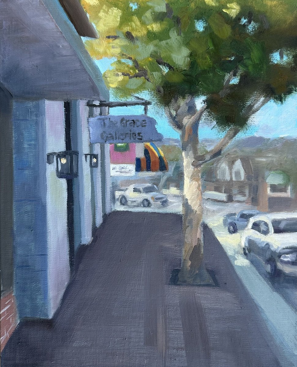 Impressionistic Cityscapes Oil Painting By Grace Diehl, 8 X 10, Coastal Highway, Original Artwork