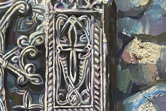 Still life and khachkar