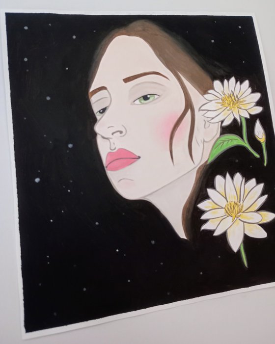 Stars & Flowers -7.4 x 8 in