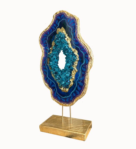 Geode Slice Luxiry "Peacock"