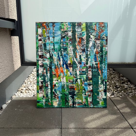 Whisper of the birch grove. Triptych