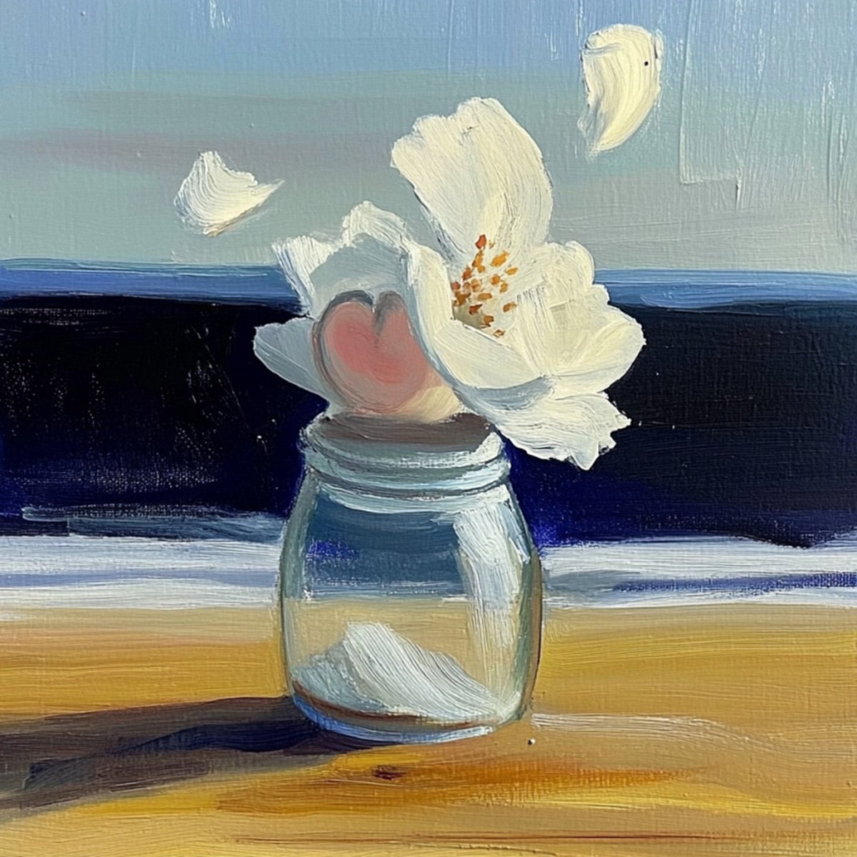 Impressionistic Botanical Print By Elena Avanesova, 31 X 31, Heart In A Jar, Original Artwork