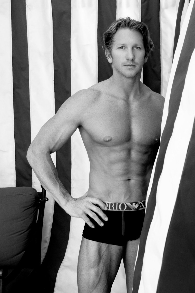 Expressive Portrait Photograph By William Dey, 18 X 26", Swimmer Take All Palm Springs, Original Artwork