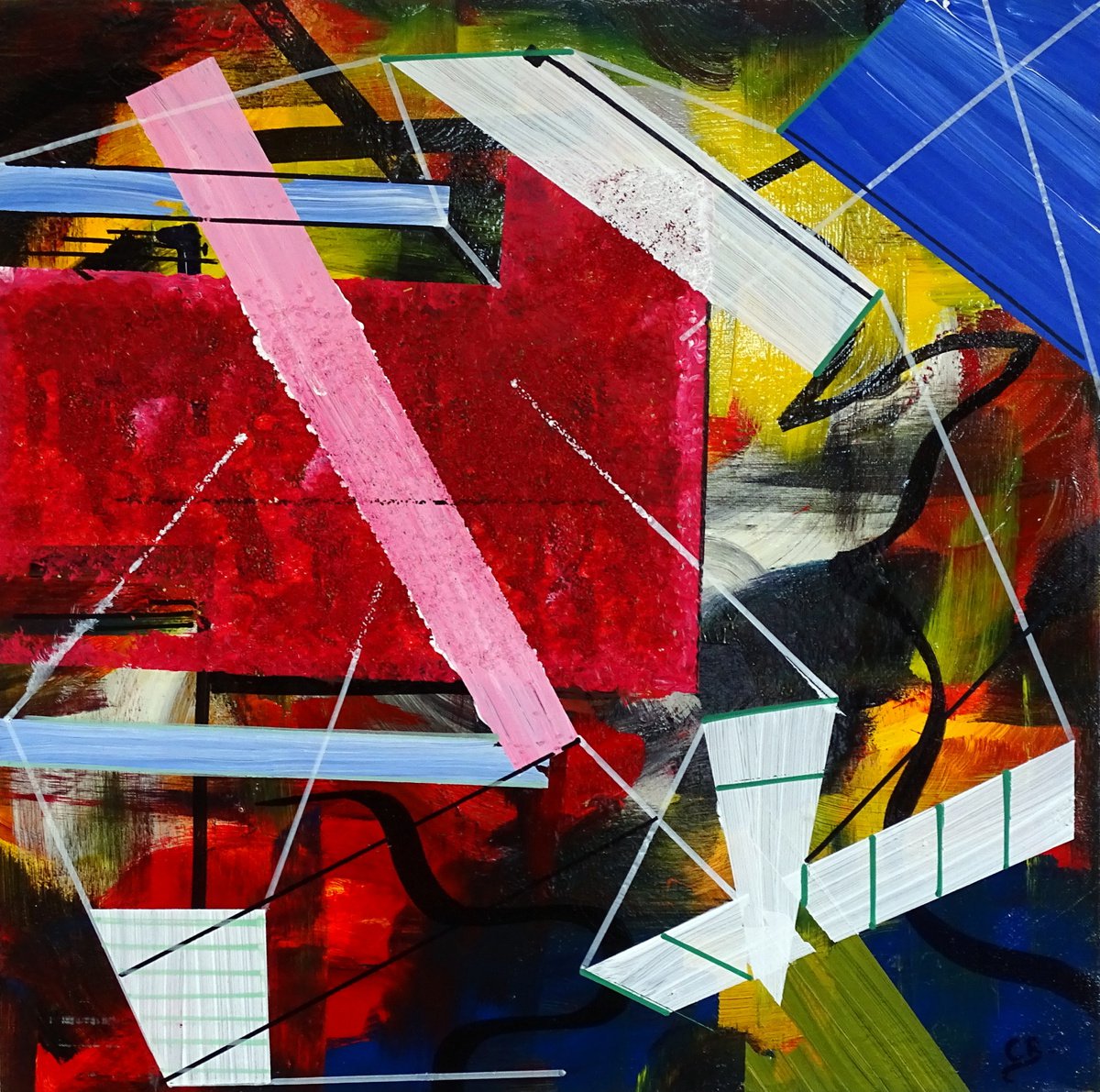 Abstract Acrylic Painting By Cb., 20 X 20, Aphrodite 8, Original Artwork