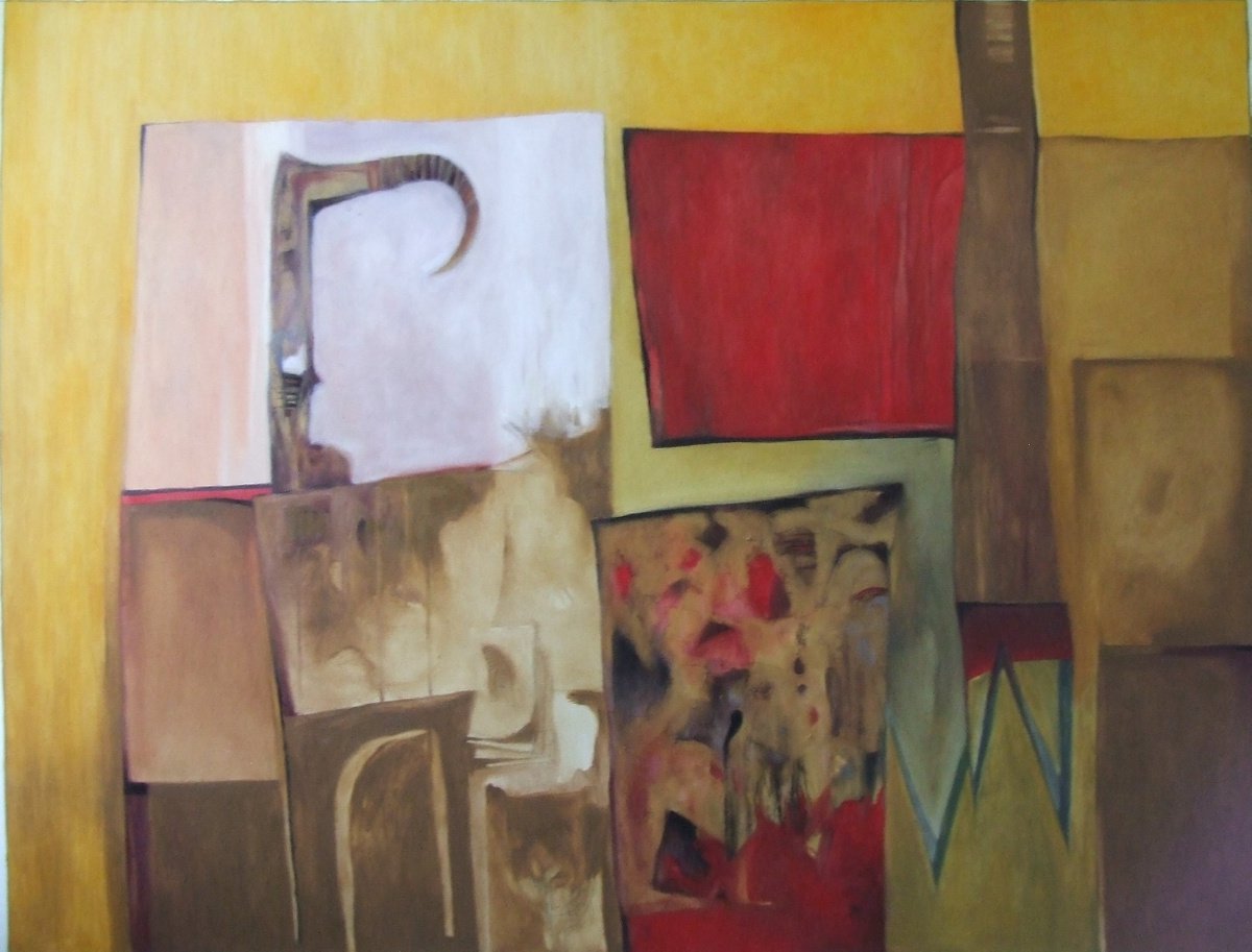 Expressive Abstract Oil Painting By Csaba Csendes, 47 X 36, One Day Kingdom., Original Artwork