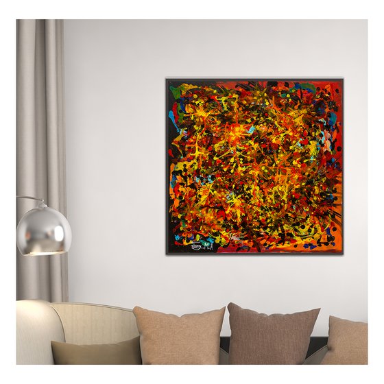 Abstract Painting,  Square Wall Art , Painting on Canvas, Abstract Canvas Art, Wall Art Abstract, Modern Art Abstract, Abstract Wall Decor