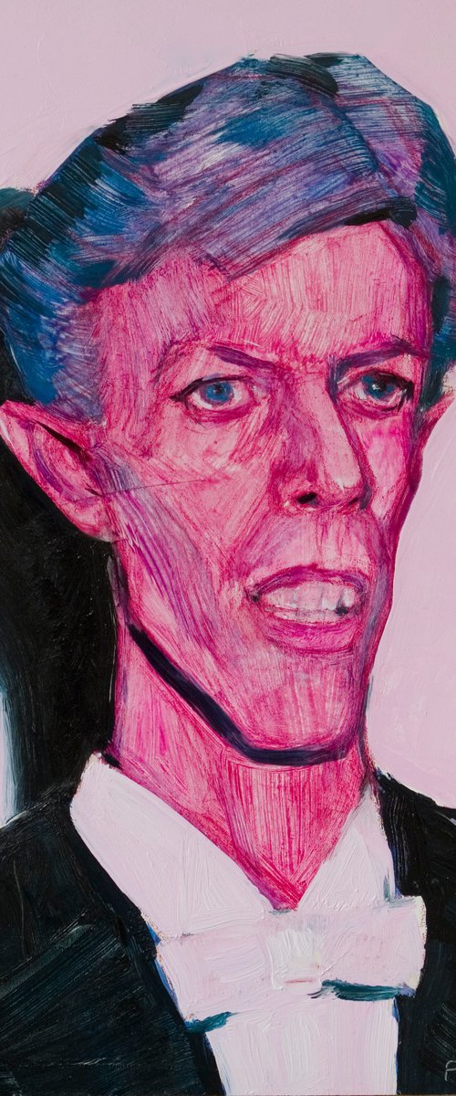 Pop pink portrait: David Bowie by Olivier Payeur