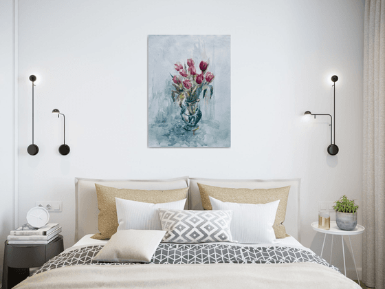 Tulips in vase! 19x25 in