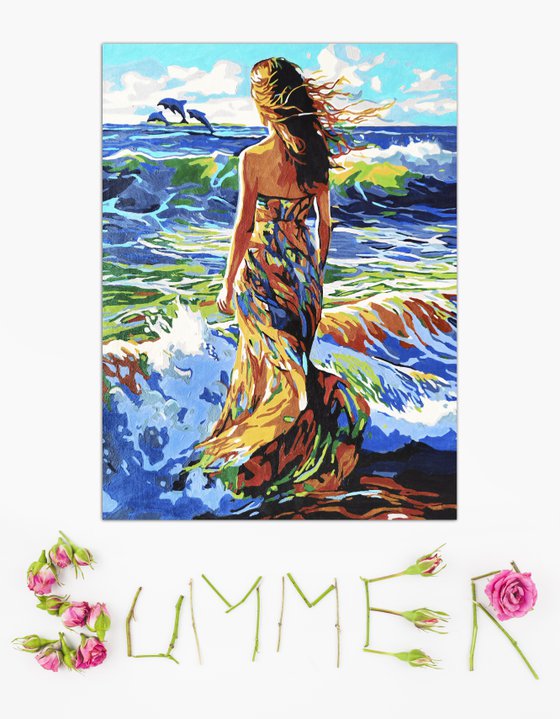 Woman on the seashore