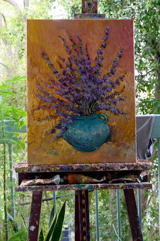 Lavender and Turquoise Vase
