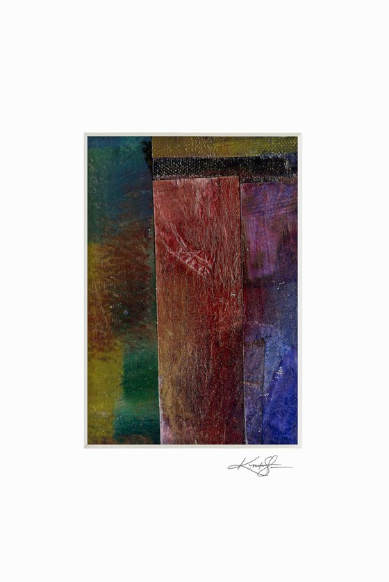 Abstract Collage Collection 6 - 4 Small Matted paintings by Kathy Morton Stanion