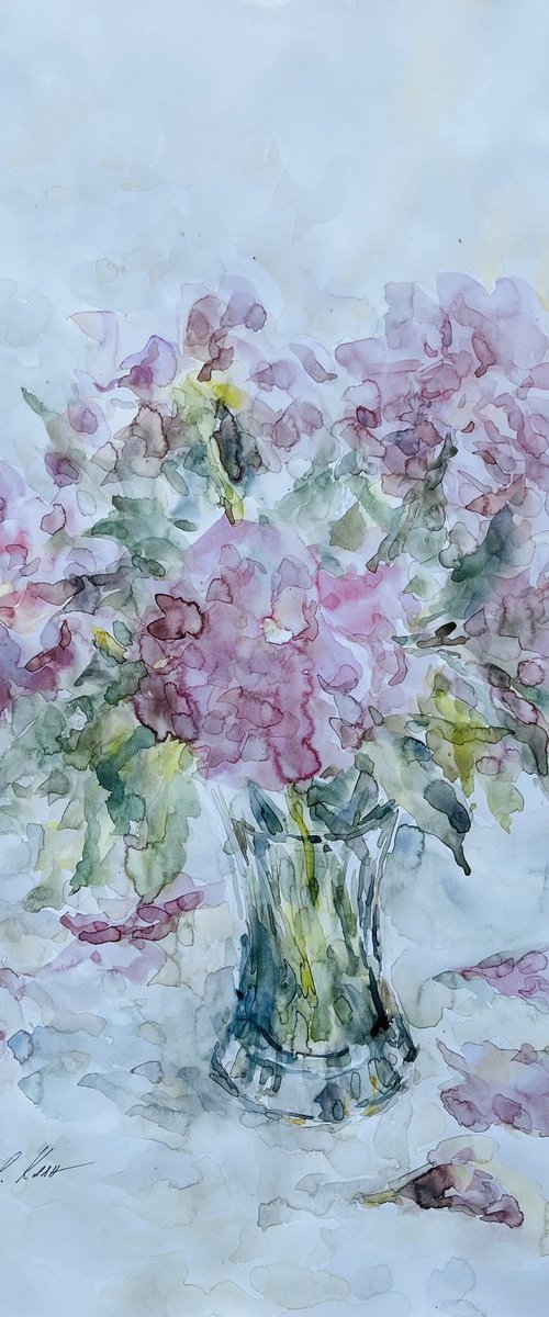 Peonies 50x65 cm 2025 by Elena Klyan