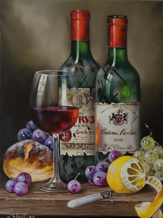 Red Wine and Grapes