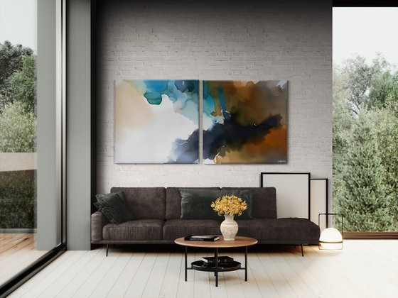 Diptych “Universe waves”