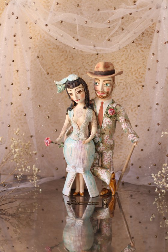 Wedding pair. Ceramic sculpture