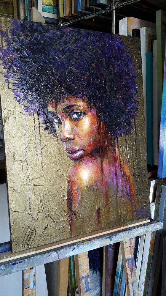 Portrait woman painting Portrait " Princess of Africa "