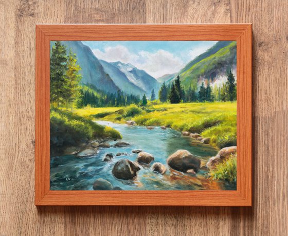 River in sunny mountain valley