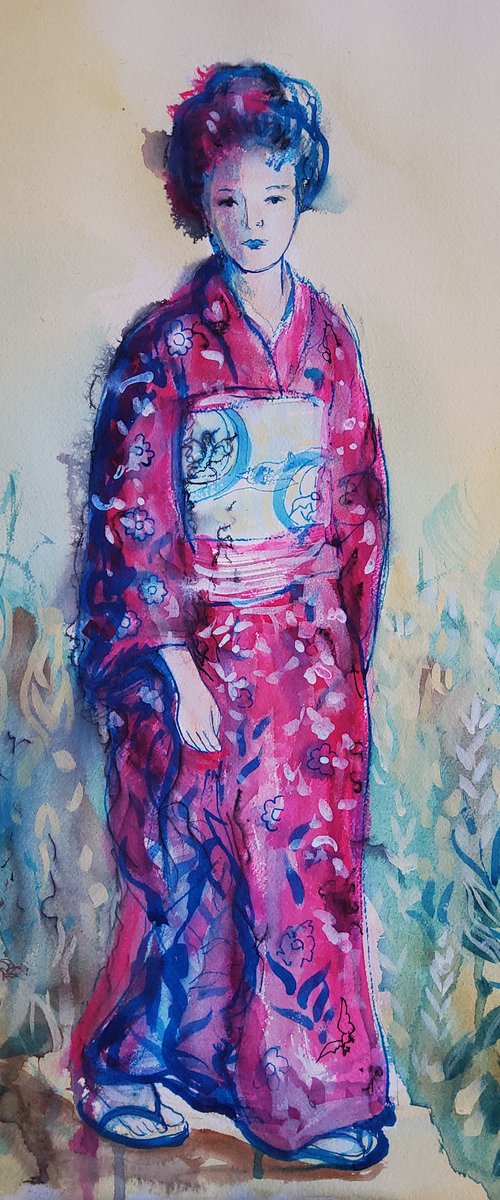 Gheisa in the garden 2 by Marina Del Pozo