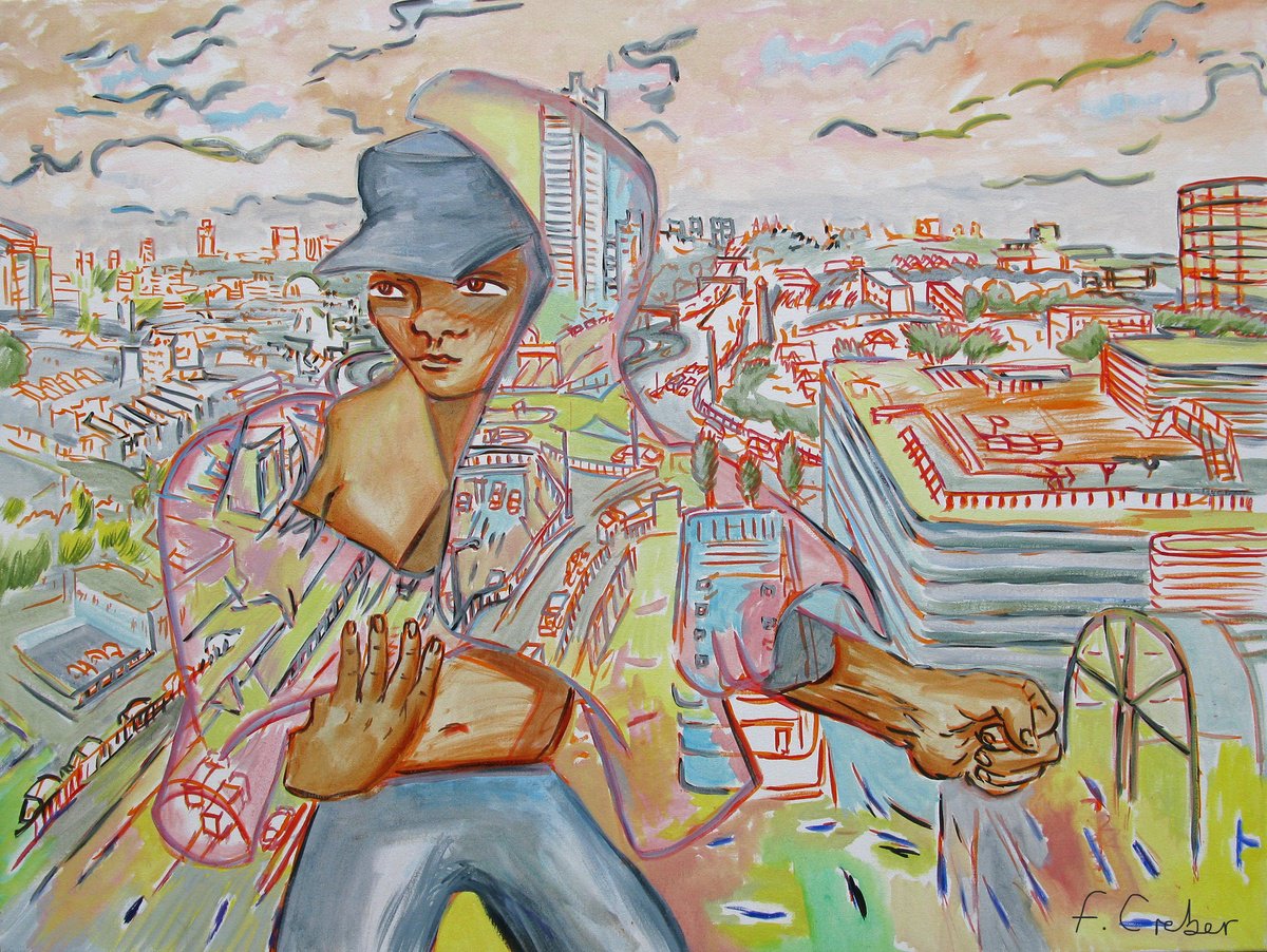 Mulberry Place Boy By Frank Creber, 40 X 30, Artwork For Sale On Artfinder