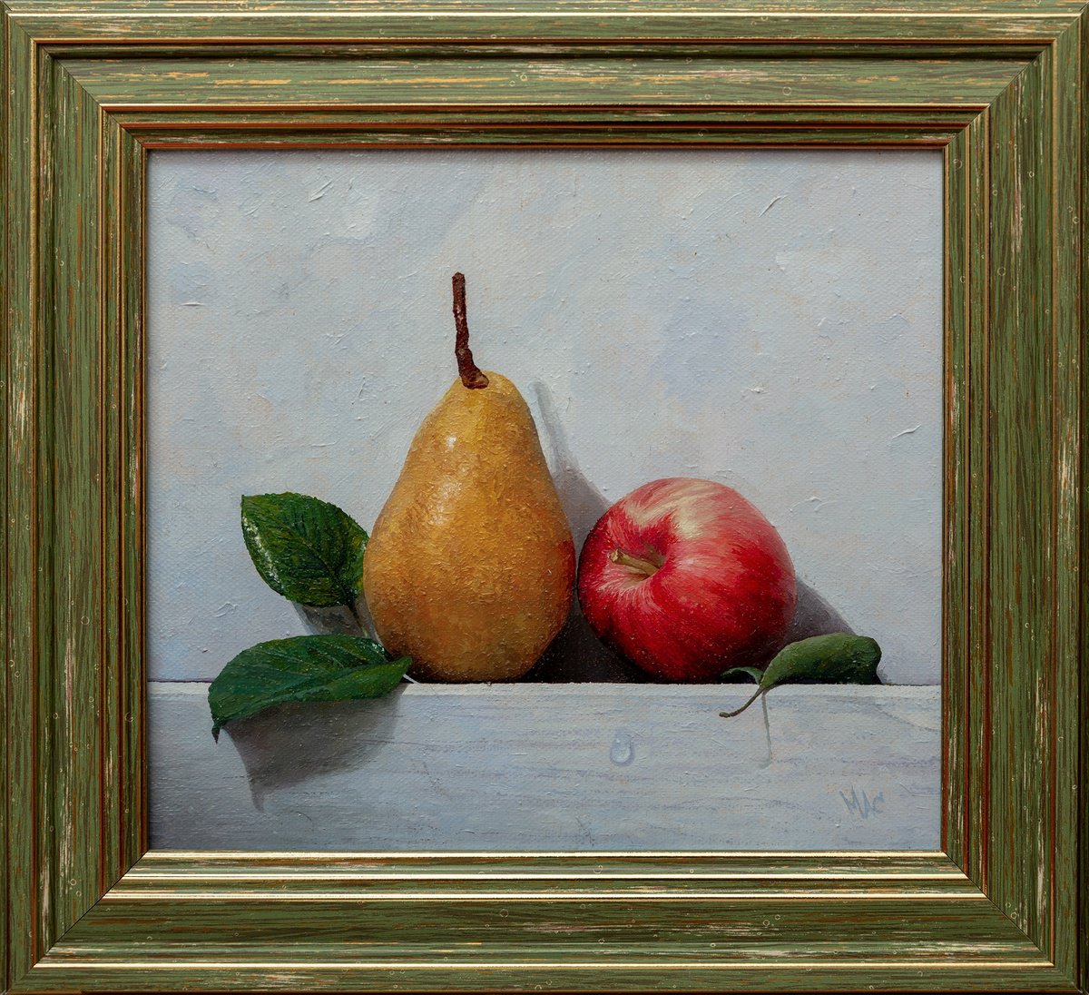 Photorealistic Still Life Oil Painting By Alexey Merzlikin, 13 X 11, Autumn Duet, Original Artwork
