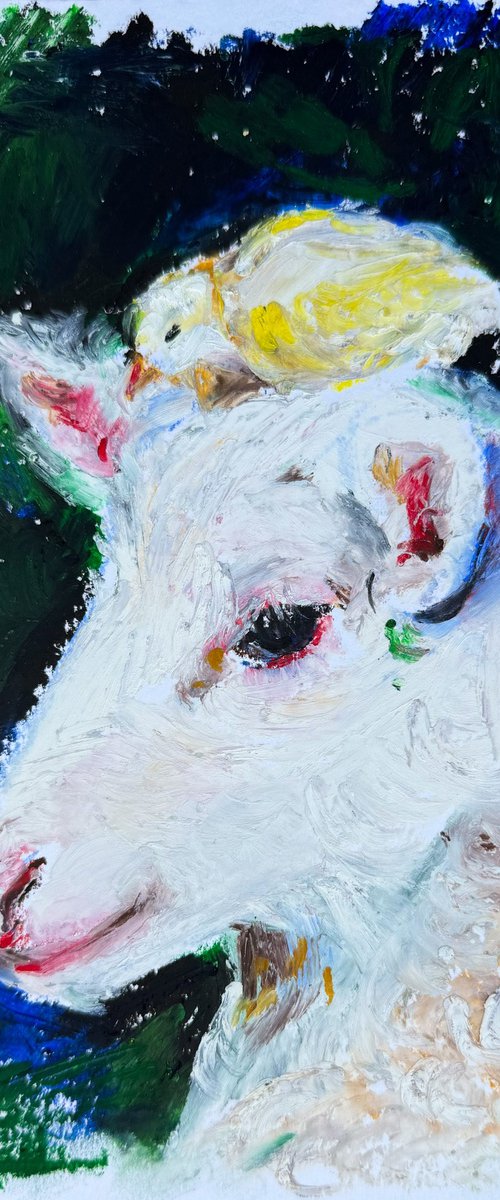 Lamb with a Chick by Belyaeva Oleksandra