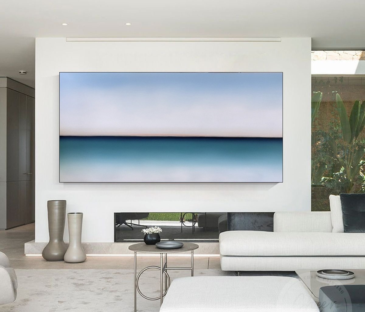 Surrealistic Landscape Oil Painting By Larissa Uvarova, 79 X 39", Horizon Of Emotions #107, Original Artwork